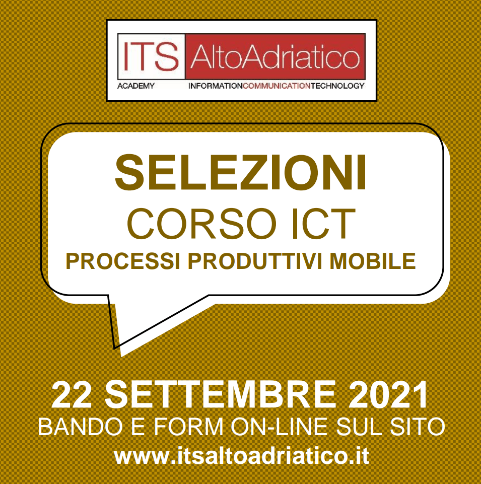 Nuovo corso ICT:  Digitalizzazione dei processi produttivi del mobile, selezioni 22 settembre 2021!